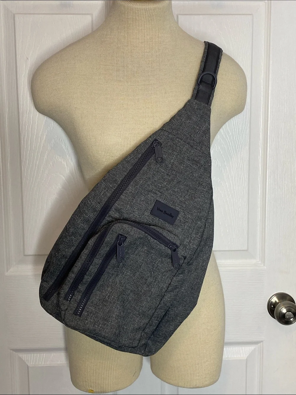 Vera Bradley ReActive Gray Heather Sling Backpack NWOT Travel Crossbody - Picture 2 of 16